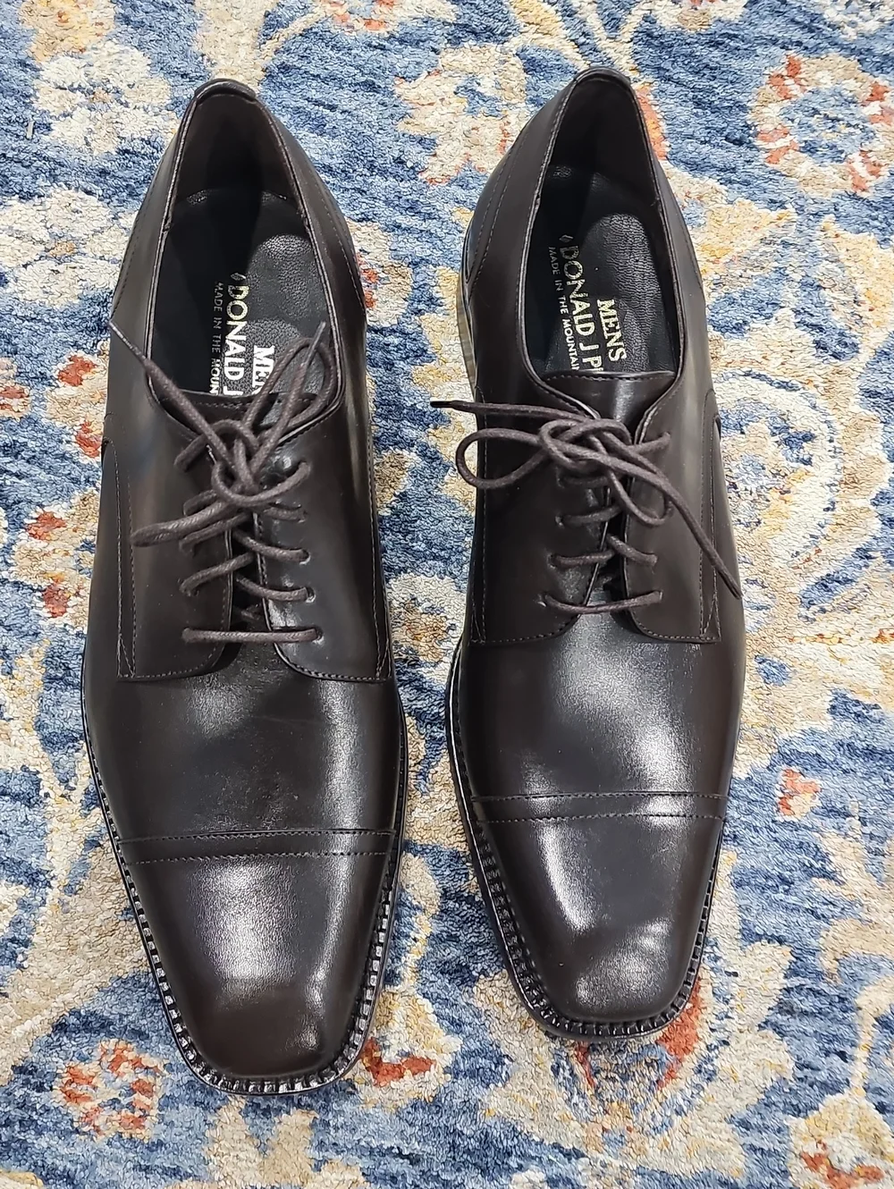 Donald J. Pliner Men's Dark Brown Cap-Toe Lace-Up Oxfords